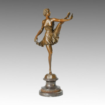 Tänzer Bronze Garten Skulptur Ballett Dame Dekoration Handwerk Messing Statue TPE-210